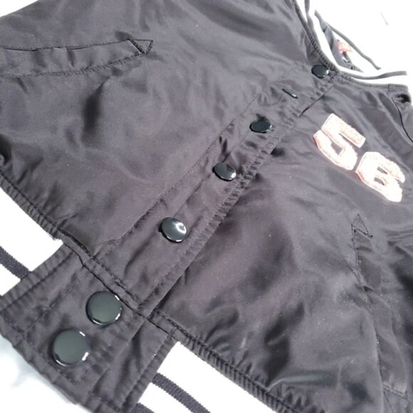 H&M Satin Bomber Varsity Jacket Black And White Inch56Inch Size 4 - Picture 5 of 14